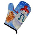 Carolines Treasures Snowman with Pomeranian Winter Snowman Oven Mitt 7151OVMT